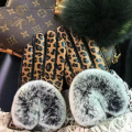 Soft Plain Style fashion real fur gloves